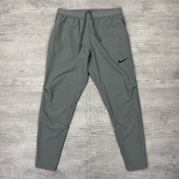 Nike Pro Dri-FIT Pants Mens Medium Gray Tapered Training Joggers CJ2218-084 EUC - Picture 1 of 9